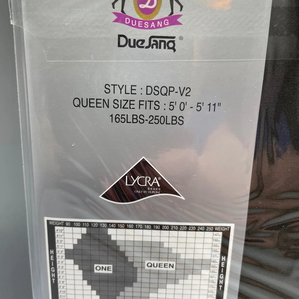 Duesang Queen Size Control Top Support Pantyhose Off Black Lycra DSQP-V2 NEW